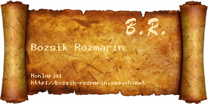 Bozsik Rozmarin névjegykártya